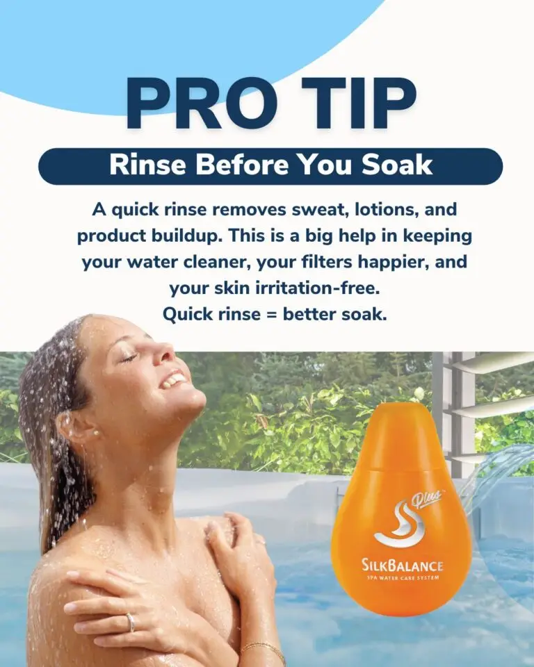 Rise before you soak - SilkBalance Hot Tub Pro Tip: Quick Rinse = Better Water 🚿💧